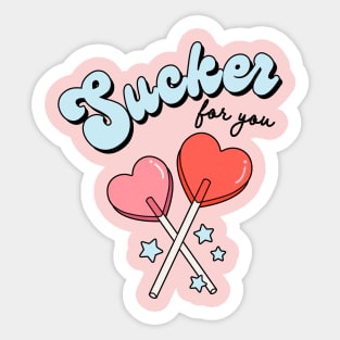 Sucker For You Lollipop  Valentines Day Heart Candy Sticker